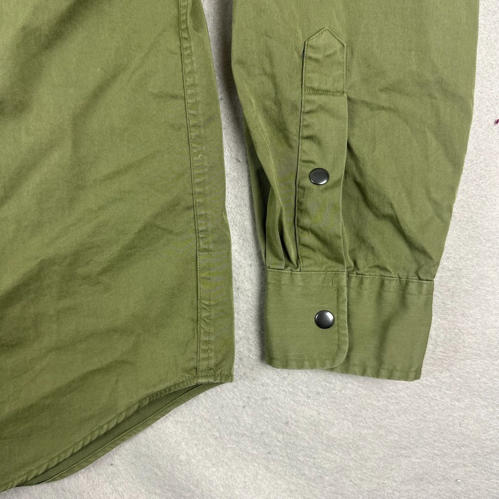 Polo Ralph Lauren Mens Twill Utility Shirt M Green Classic Fit snap long sleeve - Picture 6 of 16
